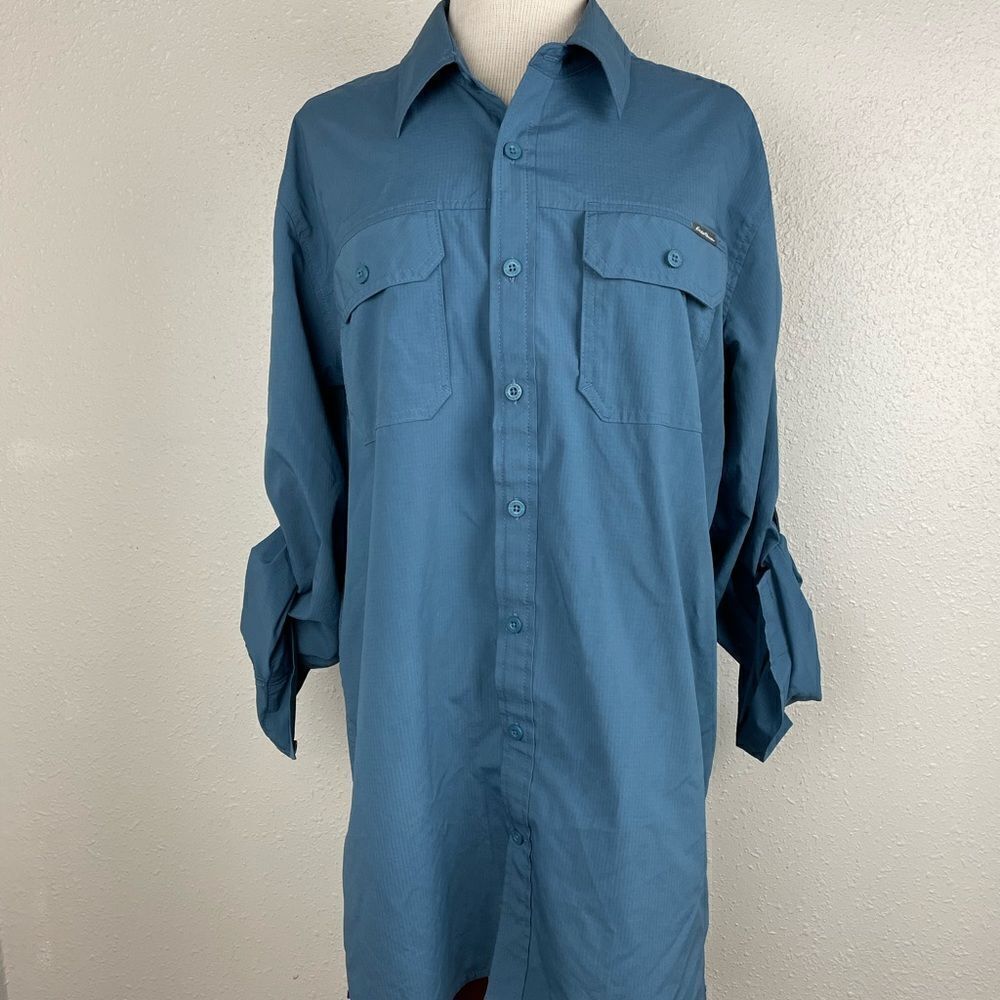 EUC Eddie Bauer Blue Breathable and water repellent Outdoor Shirt Size TL